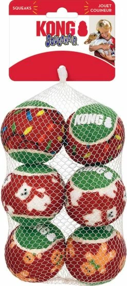 Kong Kerst Squeakair Balls M 6 St -Hond winkel 0202019 a