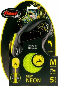 Flexi New Neon M Met Koord Geel 5 Mtr -Hond winkel 0209343
