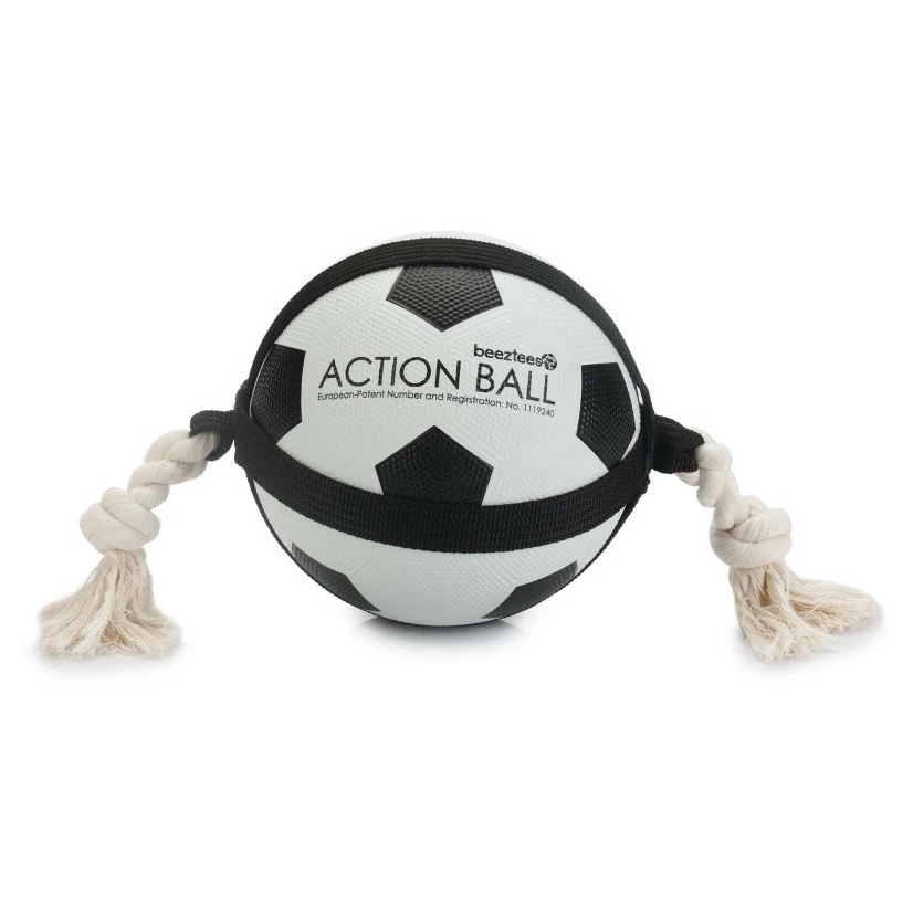 Beeztees Action Voetbal Met Touw 19 Cm 3 Beeztees Action Voetbal Met Touw 19 Cm