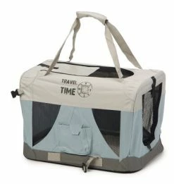 Beeztees Nylon Bench Travel Time Lichtblauw