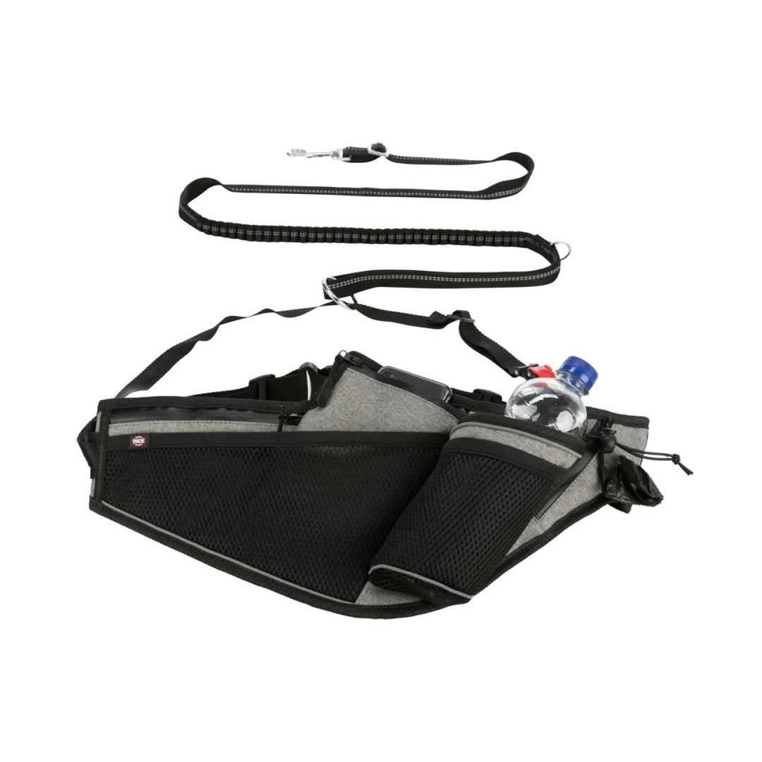 Trixie Joggingriem Met Lijn Grijs/Zwart 4 Trixie Joggingriem Met Lijn Grijs/Zwart - Afbeelding 2