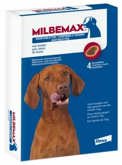 Milbemax Kauwtablet Hond > 5 Kg 4 St