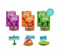 Edgard & Cooper Hondenvoer Kip, Wild, Lam 6 X 400 Gr -Hond winkel 5407007148783 2