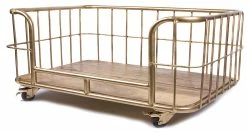 Lex & Max Hondenbank Metal Wire Basket Goud -Hond winkel 7003 120 57