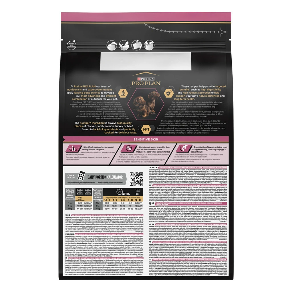 Pro Plan Hondenvoer Small & Mini Puppy Sensitive Skin 3 Kg 4 Pro Plan Hondenvoer Small & Mini Puppy Sensitive Skin 3 Kg - Afbeelding 2