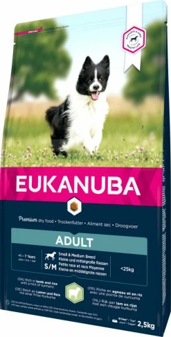 Eukanuba Hondenvoer Small/Medium Adult Lamb & Rice 2,5 Kg -Hond winkel 8710255121246 2