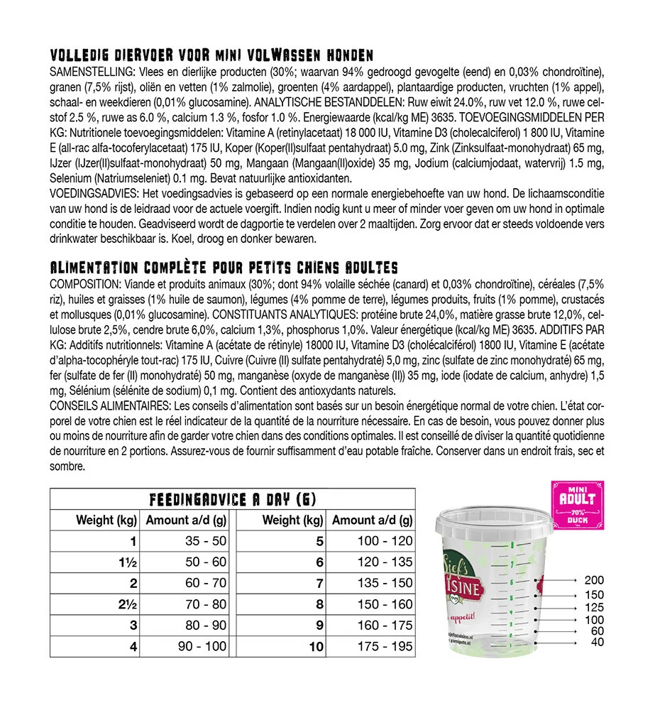 Yamipets Sjef's Cuisine Hondenvoer Mini Adult 3 Kg 4 Yamipets Sjef's Cuisine Hondenvoer Mini Adult 3 Kg - Afbeelding 2