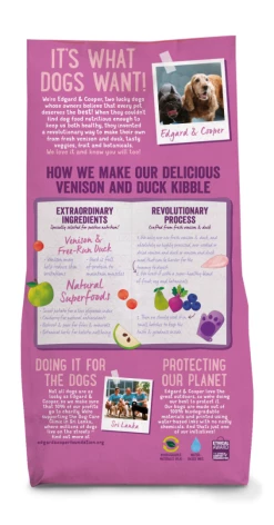 Edgard & Cooper Hondenvoer Adult Hert En Eend 12 Kg -Hond winkel EC 2018 12kg Bag Adult Venison Duck Export BOP