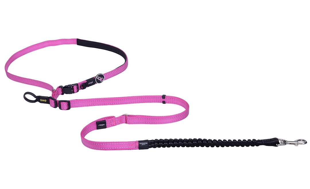 Rogz Utility Hondenlijn Handsfree Pink 3 Rogz Utility Hondenlijn Handsfree Pink